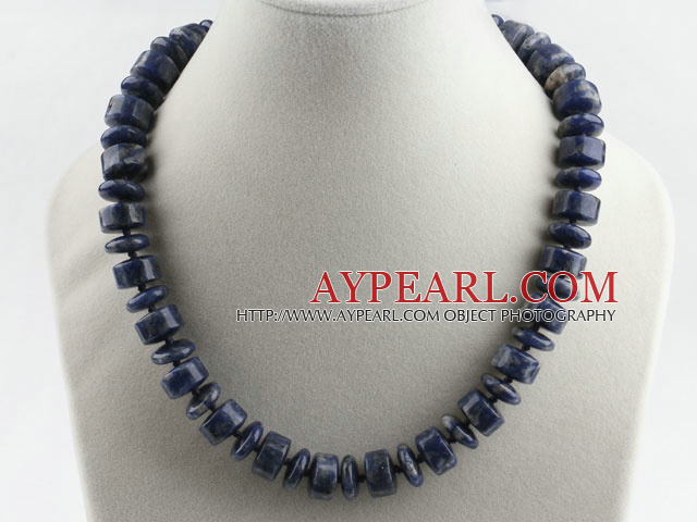 17.7 inches lapis stone necklace with moonlight clasp