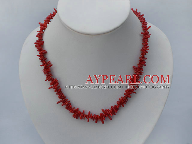 17.5 inches 6mm red coral necklace with toggle clasp