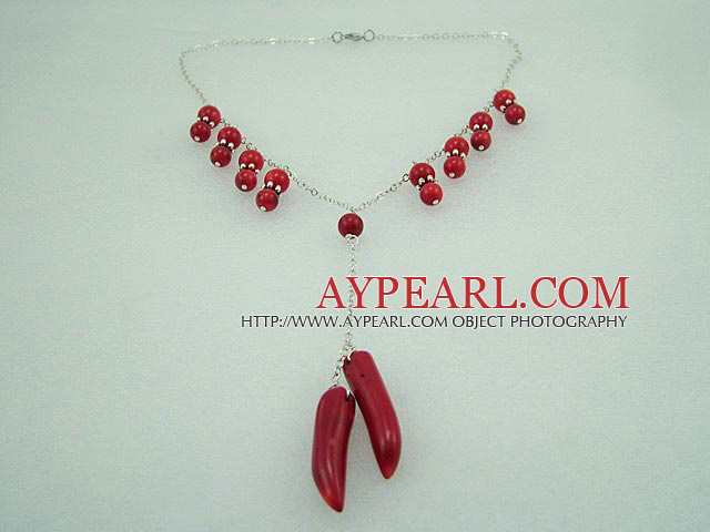 coral blood gem necklace