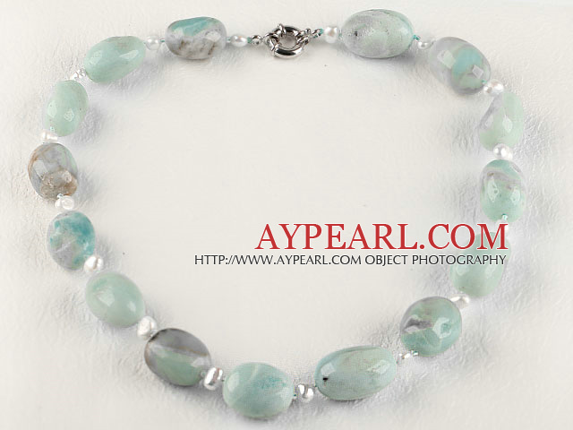 chunky style Amazon stone necklace with moonlight clasp