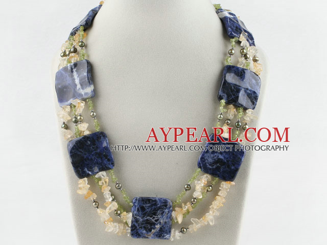 Big Style Critine and Sodalite Necklace