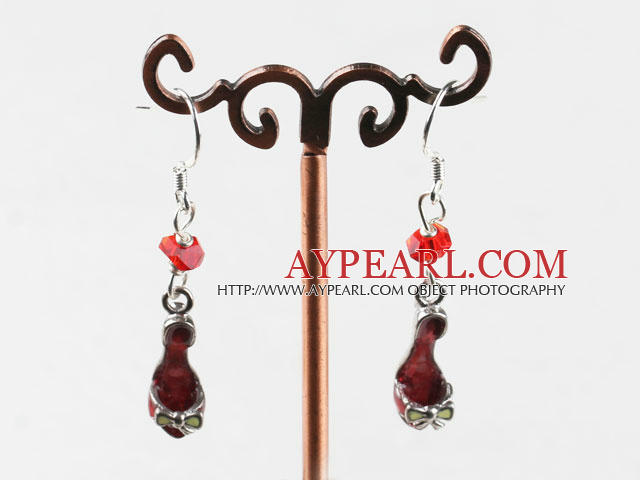 lovely fashion red sandal earrings