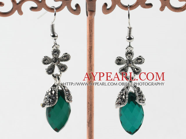 Korean jewelry elegant tear drop earrings with rhinestone