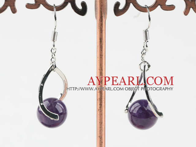 lovely 10mm amethyst ball earrings