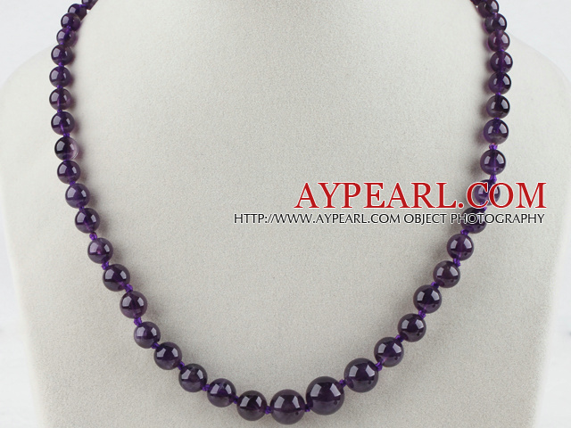 17.7 inches 6-12mm amethyst necklace