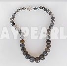 18.5 inches clouded agate necklace with moonlight clasp