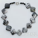 chunky style gem necklace with moonlight clasp