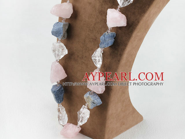 31.5 inches crystallized stone necklace with toggle clasp