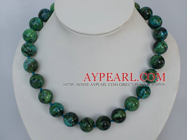 16mm round phoenix stone necklace with spring ring clasp