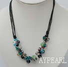 Wholesale multi color crystal necklace with extendable chain