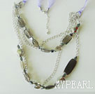 smoky quartze necklace with extendable chains