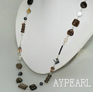 pearl and smoky quartze necklace