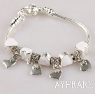 7.9 inches fantasy pink heart shape charm bracelet