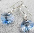14mm coeur léger Bleu Forme Boucles cristal autrichien