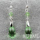Classic Design Dangle Stil Grønne fasetterte østerrikske Crystal Drop Shape øredobber