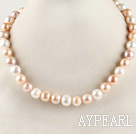 Favorit 16,5 Zoll 11-12mm natürlichen Farben runden Perlenkette