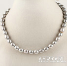изысканный 15,7 дюймов 8-9-мм серого цвета в стиле барокко жемчужное ожерелье