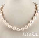 heißen 15,7 Zoll 11-12mm naturweiß unregelmäßige Form Perlenkette