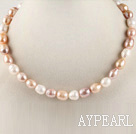 お気に入り15.7インチ11〜12ミリメートル自然な色のバロック真珠のネックレス