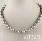 favourite 15.7 inches 9-10mm gray color baroque pearl necklace