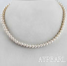 Un superbe 15,7 pouces de qualité 6-6.5mm couleur naturelle collier de perles blanches
