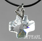 Enkel stil 18mm Vit Färg österrikiska Crystal Cross hängande halsband