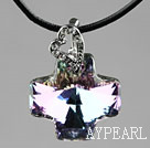 Enkel stil 18mm Lila med färgglada österrikiska Crystal Cross hängande halsband