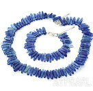 6-16mm sea blue crystal chips necklace bracelet set with S shape clasp