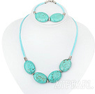 20*30mm turquoise necklace bracelet set with extendable chain