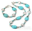 Fashion Blue Turquoise With Nice Charm Set(Necklace With Matched Bracelet)