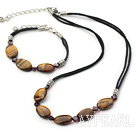 Classic Design Tiger Eye Stone Set(Necklace With Matched Bracelet)