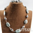 pierre bleue longeron perles bracelet neckalce ensemble