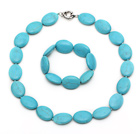 chunky style 18*25mm beads turquoise necklace bracelet set