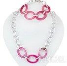 Smycket fahsion rosa agat halsband armband som