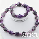 Purple Freshwater Pearl og aniseed Amethyst Set (kjede og matchet armbånd)