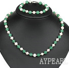 beliebte weiße Perle Aventurin Halskette Armband