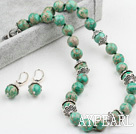New Design 12mm Green Imperial Jasper Set ( Necklace with Matched Earrings )