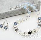 12mm Opal Kristall-Set (Halskette und Ohrringe Matched)