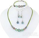 favourite rainbow fluorite necklace bracelet earring set