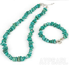 Beautiful Green Gemstone Chips Jewelry Sets (Necklace With Matched Bracelet)
