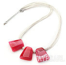 Simple Style Trapezform Hopt rosa Streifen Achat Halskette mit Blauen Faden