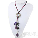 Persian agate black pearl necklace