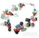 multi tråd perle krystall og multi farge perle halskjede