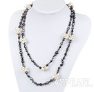 hot black and white pearl necklace