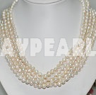 multi collier de perles blanches avec fermoir brin clair de lune