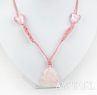 форме сердца выросла quartze цветной глазурью ожерелье с выдвижной цепи