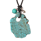 Trendy simple collier pendentif Turquoise Green Design avec l'argent 925 sterling Lotus Seedpod