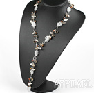 Pearl och färgad glasyr Y-form halsband