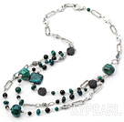 hot style black agate and phonix stone necklace