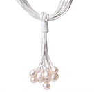 sellable free style pink pearl shell necklace